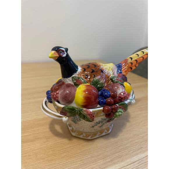 Fitz and Floyd Venezia Autumn Bounty Pheasant Tureen VINTAGE - Picture 2 of 8
